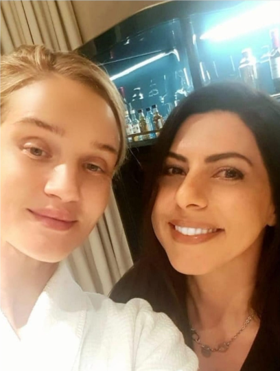 Manal Williams with Rosie Huntington-Whiteley